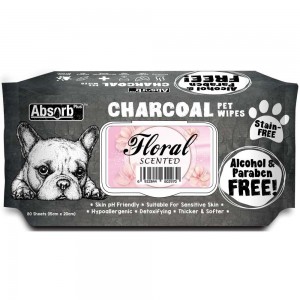 Absorb Plus Charcoal Pet Wipes - Floral